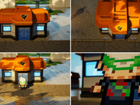 Featured image showing the first gym in Pokemon Gamma Emerald with Roxanne, Geodude, and the new HD-2D battle design.